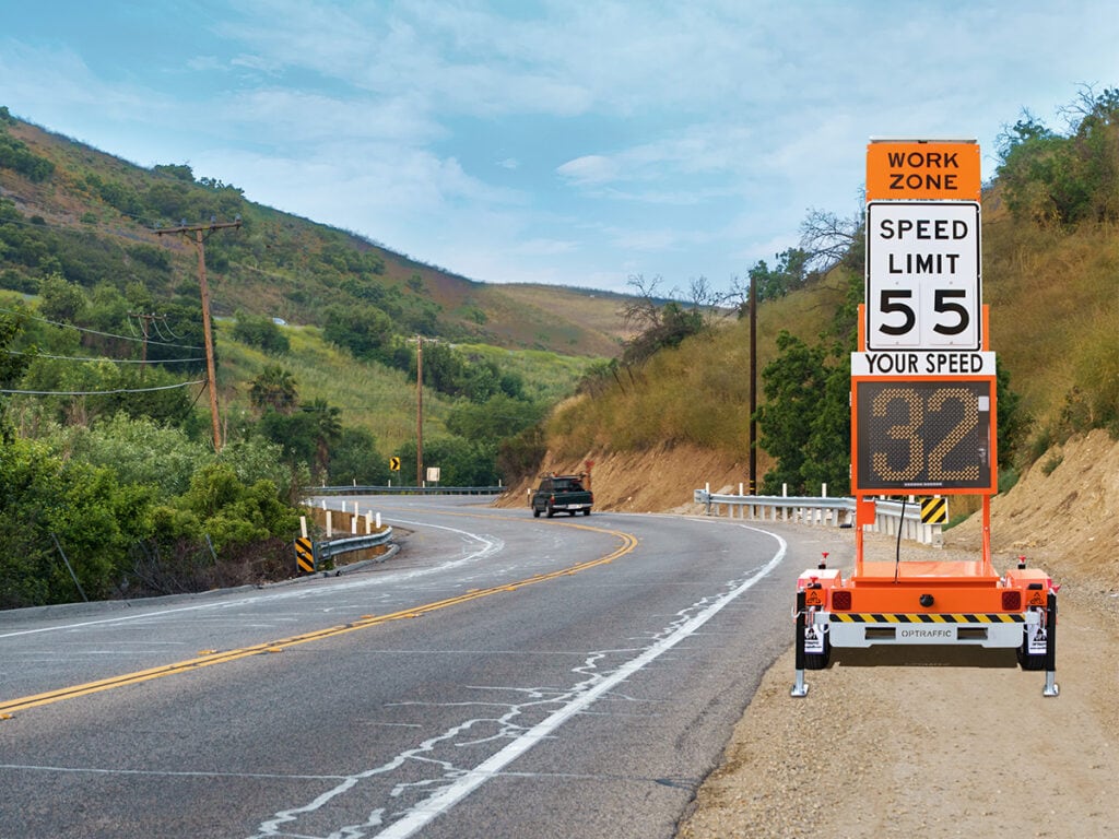 Flashing Beacons and Radar Speed Sign Trailers for Speed Control