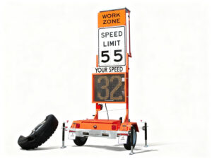 The dangers and consequences of under-inflated tyres on a radar speed trailer