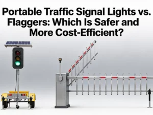 Portable Traffic Signal Lights vs. Flaggers