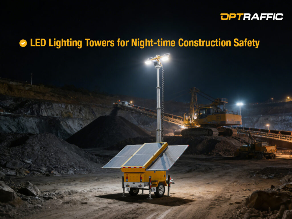 LED Lighting Towers for Night-time Construction Safety