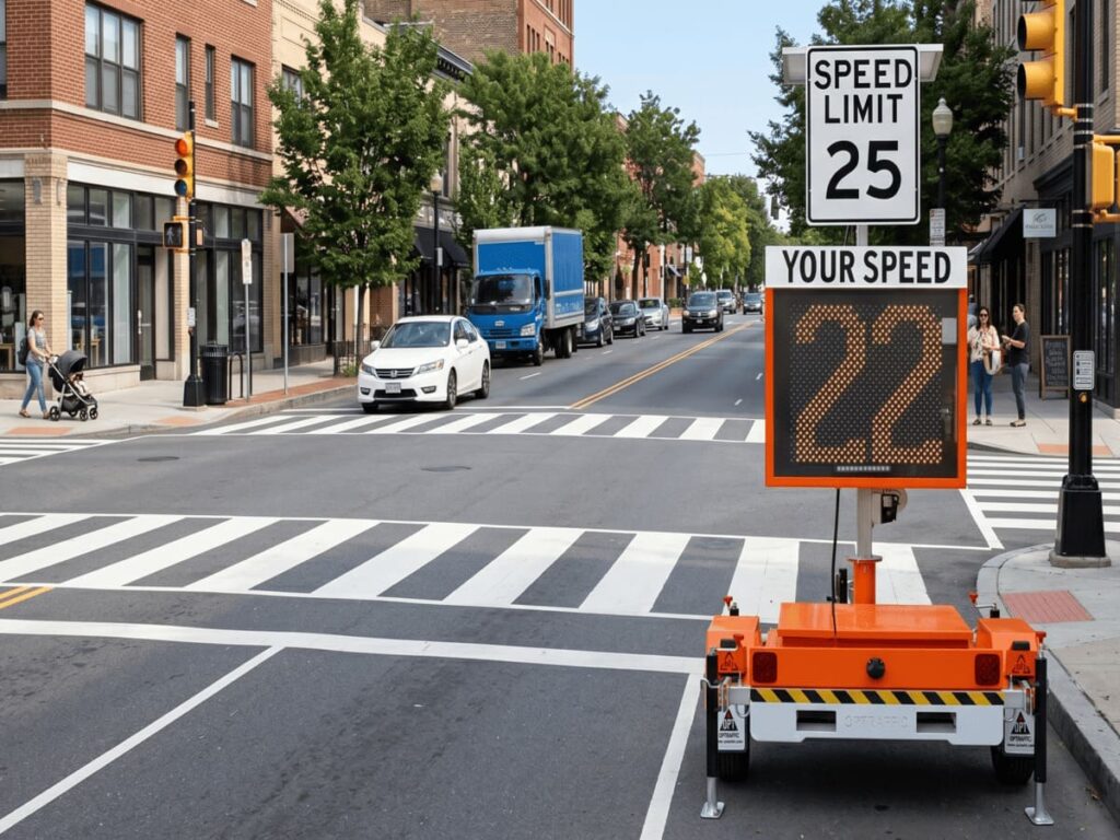 Crosswalk Speed Feedback Signs for High-Pedestrian Corridors