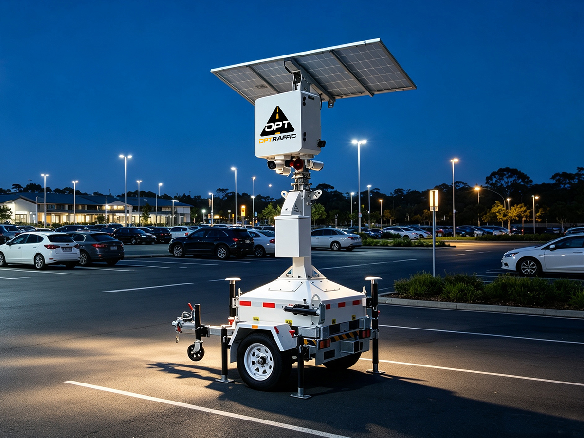 mini solar cctv tower dual trailer 6
